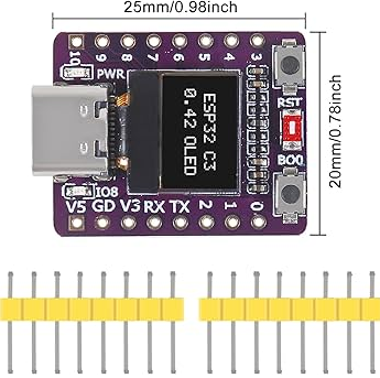 Плата ESP32-C3 Super Mini OLED 0.42 дюйма