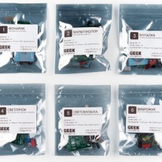 Обучающий набор для пайки (Фонарик, Мультиколор, Мигалка, Светлячок, Светомузыка, Виброжук)