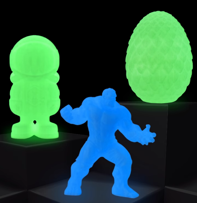 Пластик PLA светящийся 1.75 для 3D принтера 1 кг (3D филамент)