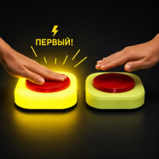 Кнопки для викторин на 2 игрока с подсветкой, звуком и блокировкой