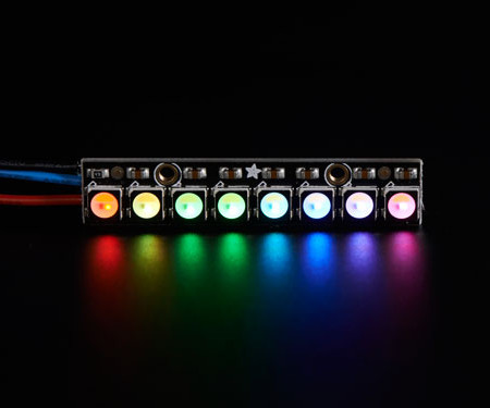 Светодиодный модуль NeoPixel Stick 8 x WS2812B RGB LED