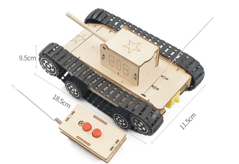 Танк на радиоуправлении (DIY Деревянный конструктор с мотором) Танк на радиоуправлении (DIY Деревянный конструктор с мотором)