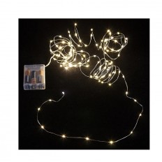 Светодиодная гирлянда Капельки на батарейках (медная проволока) 5м